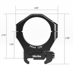Arken Optics HALO Titanium 34mm Scope Rings – Low Height (0.92) – Model HRT-34092 – Made In USA